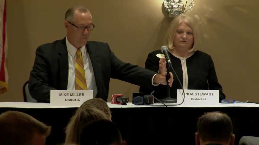 Incumbent Rep. Linda Stewart debates Mike Miller in the District 47 race.