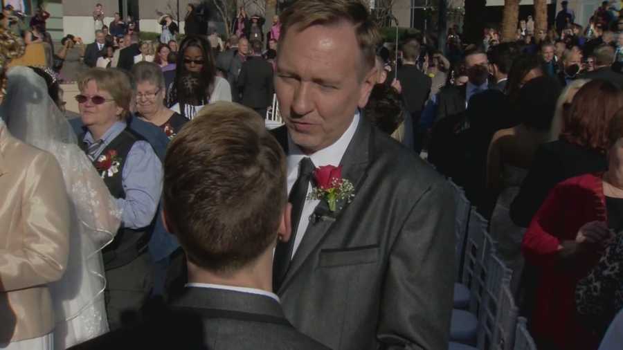 Hundreds of same-sex couples from Central Florida were legally married on Tuesday.