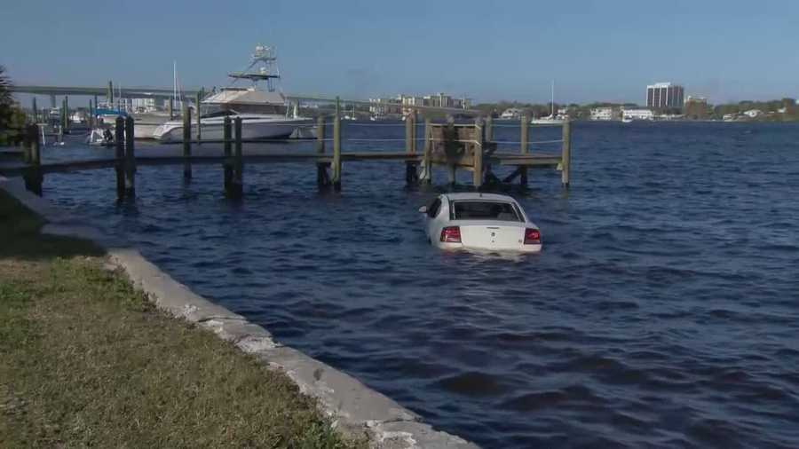 Daytona Beach police are investigating a car crash after a vehicle went into the Halifax River on Friday afternoon.
