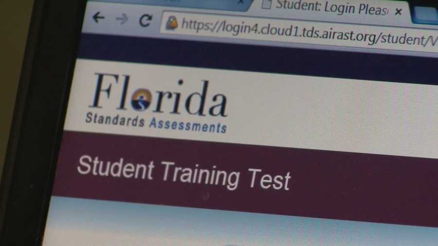 Some of Florida's middle- and high-school students can continue taking a standardized test after serious technological problems that forced some school districts to briefly suspend online testing.