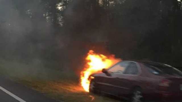 Car catches fire on State Road 40 in Ormond Beach