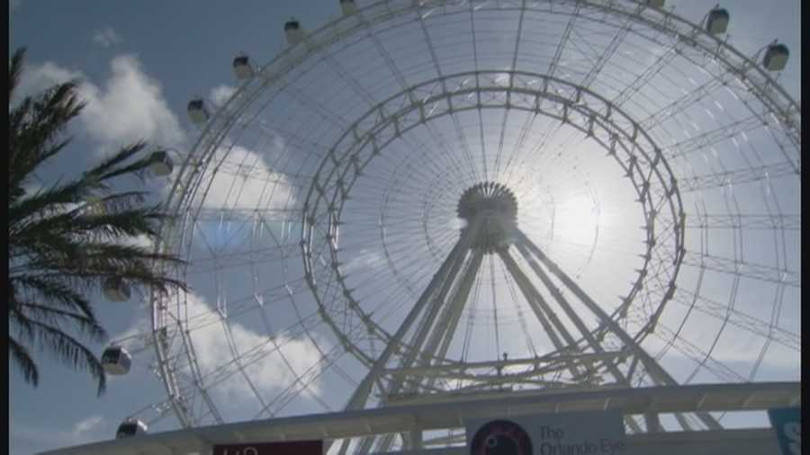 International Drive's big new tourist attraction is set to open in a few weeks, but there was a lot of action at the Orlando Eye on Wednesday.