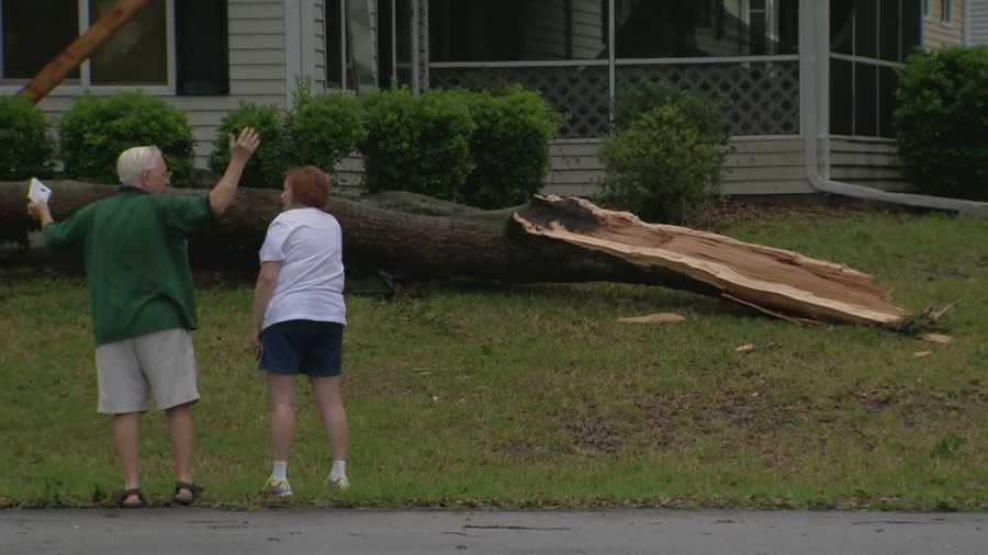 Storms moved through Central Florida on Monday, some of which sent trees crashing down into Marion County homes.