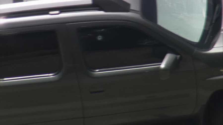 Chopper 2 video shows a bullet hole in the passenger window of George Zimmerman's vehicle.