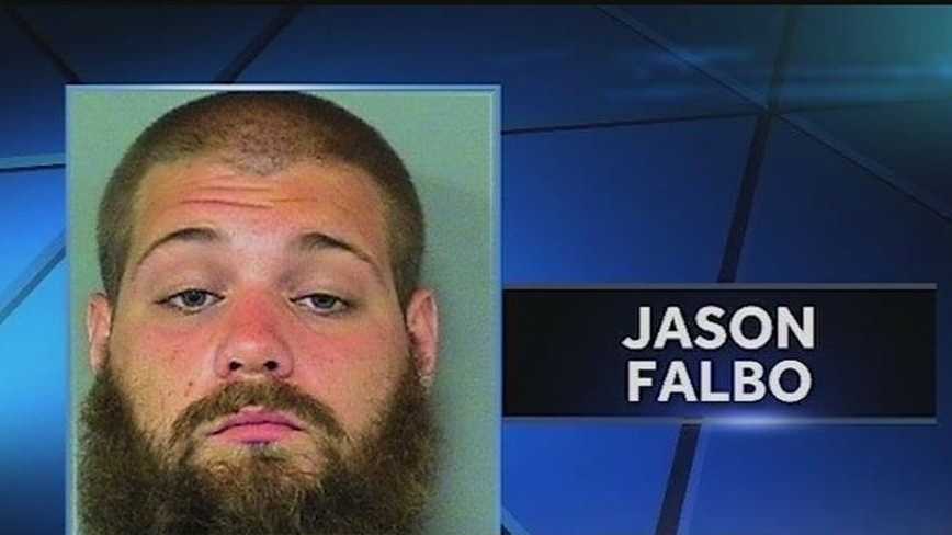 Jason Falbo is accused of running over and killing nine baby ducks with a riding lawnmower.