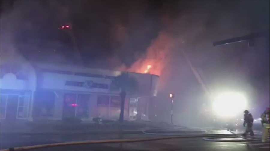 A new souvenir shop that opened Wednesday in Daytona Beach caught fire late at night.