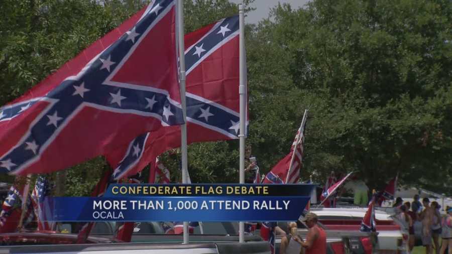 Thousands of people have rallied in central Florida in support of flying the Confederate flag.