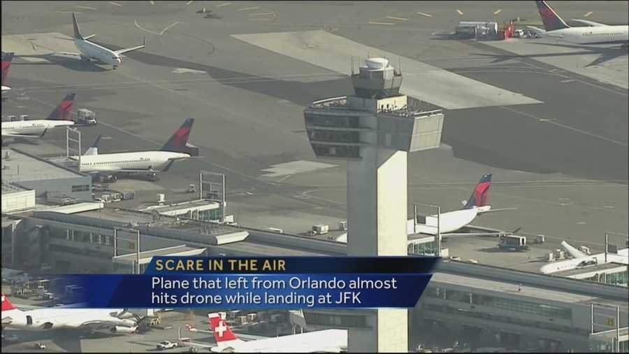 A Delta airplane that left from Orlando International Airport narrowly avoided hitting a drone.