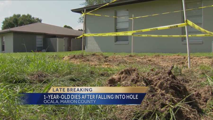 A one-year-old boy died Sunday after falling into a hole at a Marion County apartment complex.