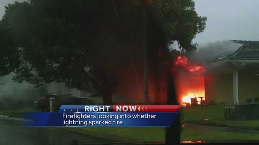 Fire officials believe lightning is to blame for a house fire that was contained to the garage.