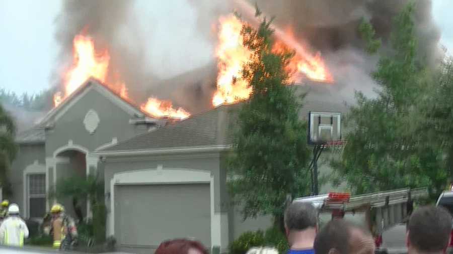 An Orange County home went up in flames Friday. Fire officials believe a lightning strike caused fire to rip through the roof of a home in Winter Garden. Adrian Whitsett (@AdrianWhitsett) has the story.