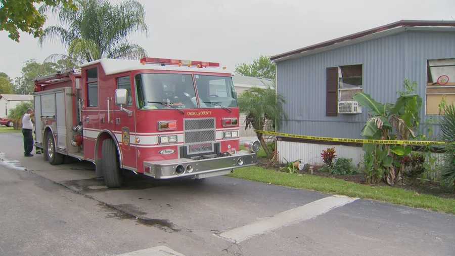 Five people are left homeless after flames destroyed their mobile home in Osceola COunty