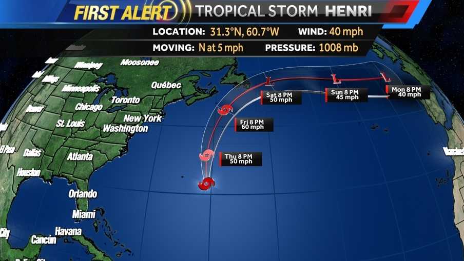 Tropical Storm Henri forms south of Bermuda