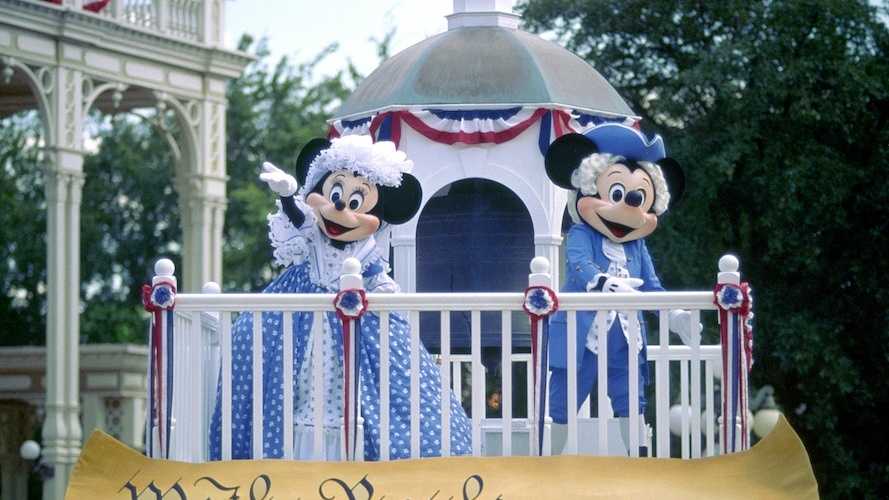 Mickey Mouse and Minnie Mouse in the All-American Parade at Magic Kingdom Parks Back in 1987