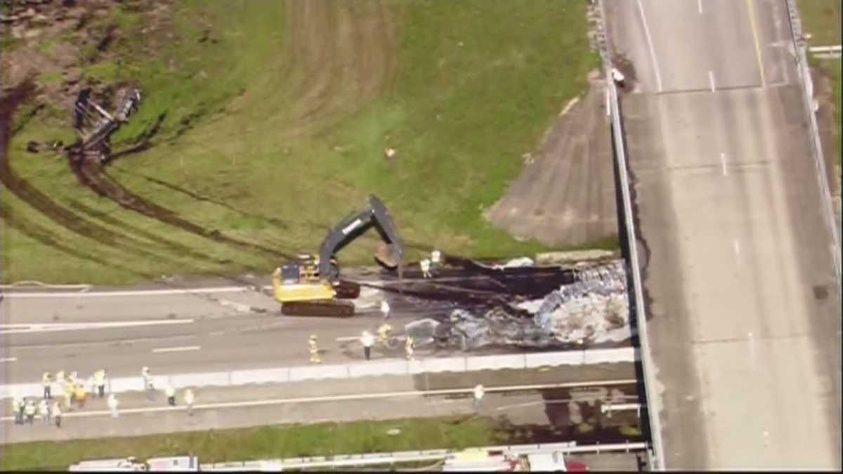 I95 repairs underway after fiery crash in Volusia County