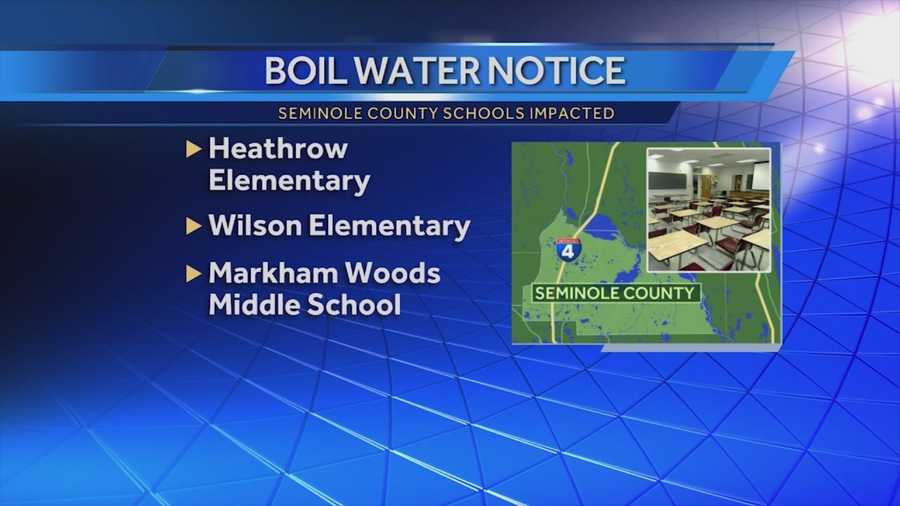 A precautionary boil water alert is still in effect for much of the northwest area of Seminole County. Three schools are also affected, officials said. Michelle Meredith (@MichelleWESH) has the story.