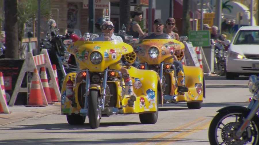 Volusia County's population is growing by more than 100,000 Thursday as visitors roar into town for the 23rd annual Biketoberfest celebration in Daytona Beach. Claire Metz (@ClaireMetzWESH) has the story.
