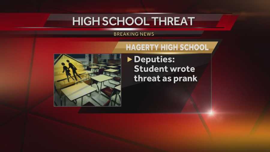A high school student in Seminole County is being questioned for a threatening message written in a school bathroom. Adrian Whitsett has the story.