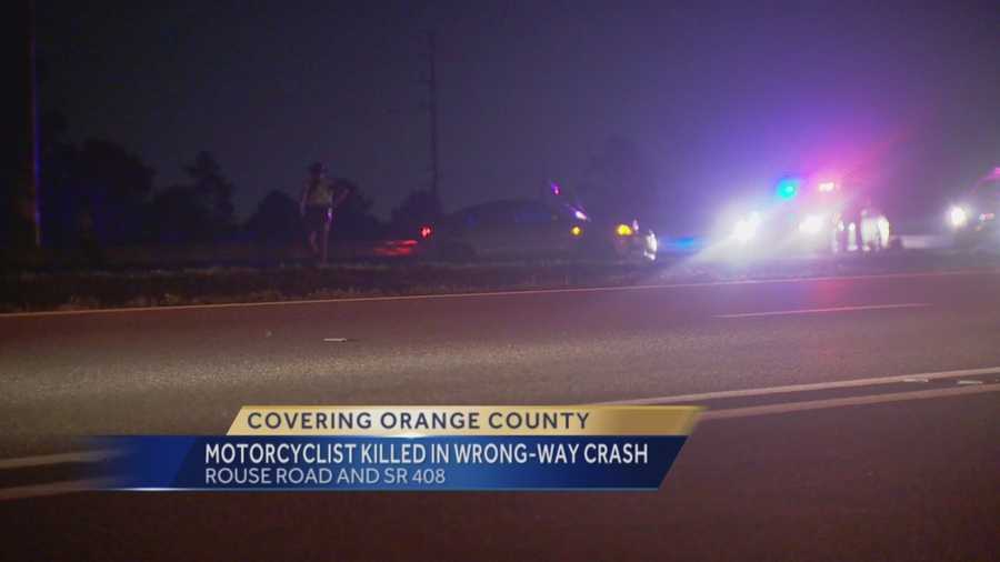 Troopers say they suspect a wrong-way driver who struck and killed a motorcyclist Wednesday night was impaired. Chris Tague, 28, was riding westbound between Dean Road and Alafaya Trail when a driver going eastbound hit his motorcycle head-on. Bob Kealing (@bobkealingwesh) reports.
