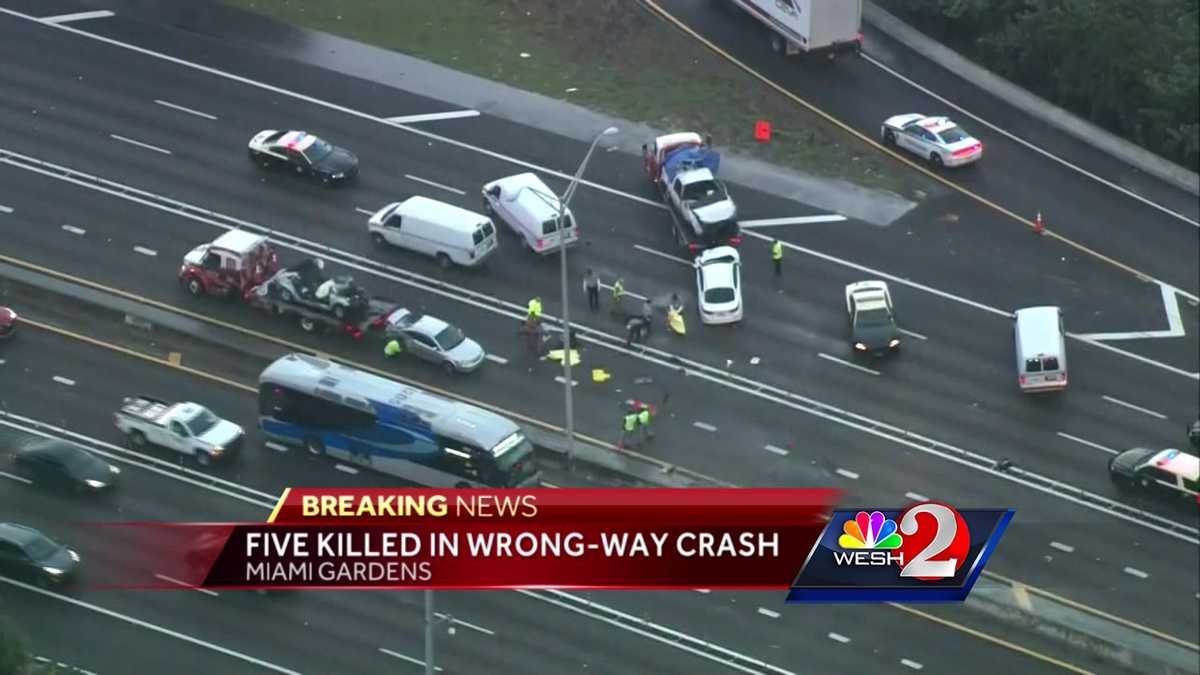 Five Killed In Wrong Way Crash Along I 95 In South Florida