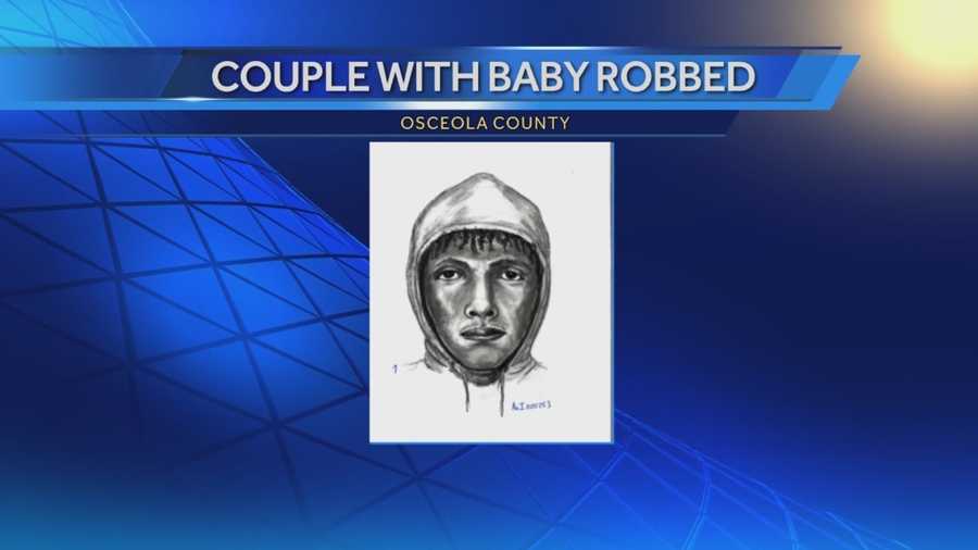 A man pointed a gun at an infant during a robbery as the child's parents watched in disbelief. Investigators released a composite sketch of the suspect. It happened on New Year's Day around 3 p.m. at a park near San Lorenzo and Darby Drive in Osceola County. Adrian Whitsett has the story.