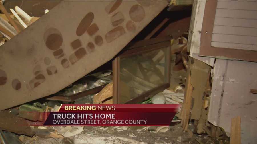 There's now a huge mess to clean up after a pickup slammed into a house overnight. It happened on Overdale Street, not far from the Colonial Drive exit off State Road 417, around 4 a.m.