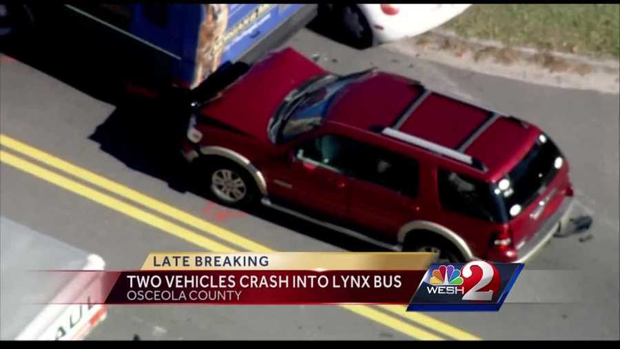 A Lynx bus stopped at a bus stop was rear-ended by two vehicles Monday afternoon. Summer Knowles has the latest update.