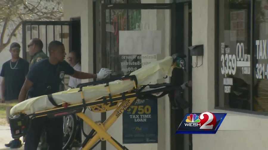 Three people were hospitalized Wednesday when a man fired gunshots inside a Cocoa tax office.