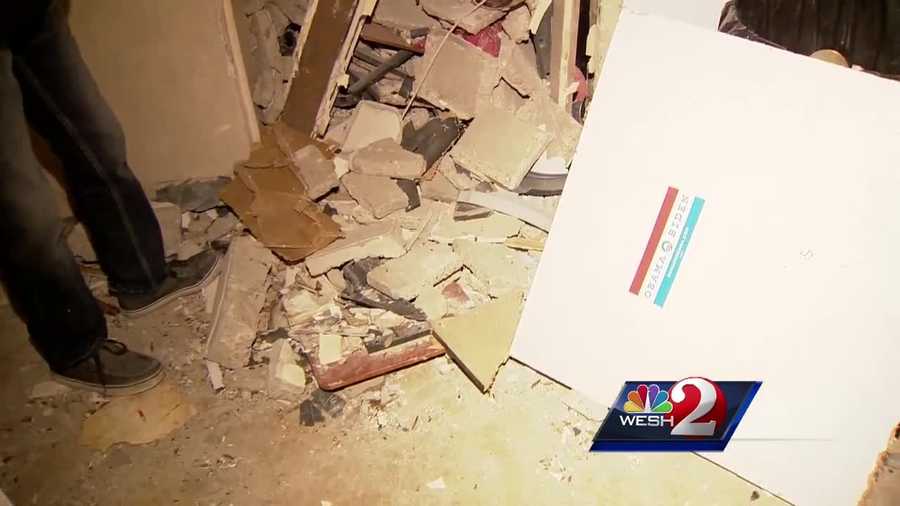 An Orlando family was forced out of its home after a car slammed into it.The vehicle went inside a bedroom where a mother and her young daughter had been just minutes earlier. Chris Hush has the latest update.