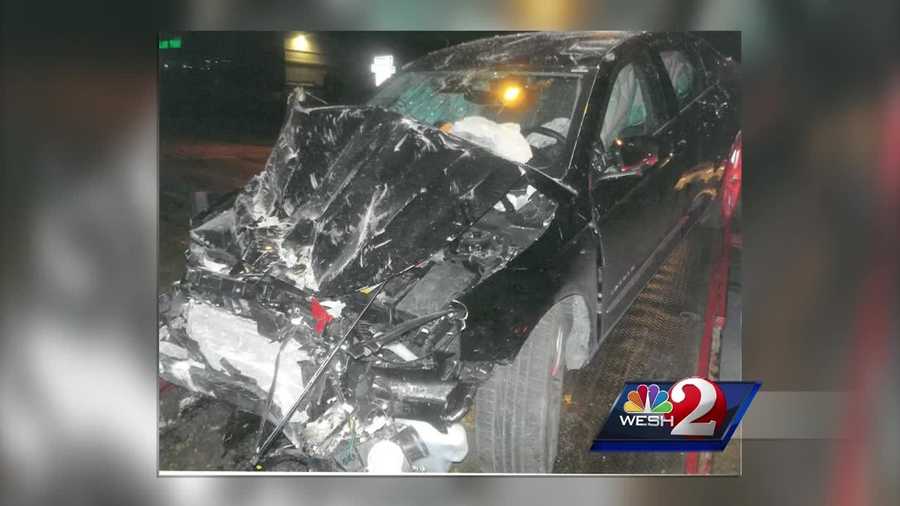 A hit-and-run driver crashed into a Volusia County apartment. A man and his daughter were sleeping when the car came crashing through the wall. Claire Metz reports.
