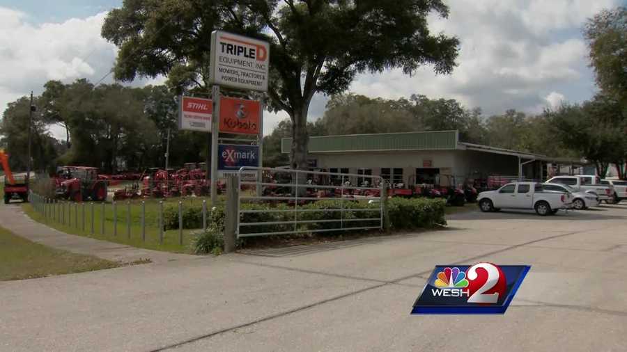 The owner of a lawn equipment business near DeLand fired warning shots Wednesday morning after two people stole expensive gear. The search is on for the suspects, who drove away from the scene. Claire Metz reports.