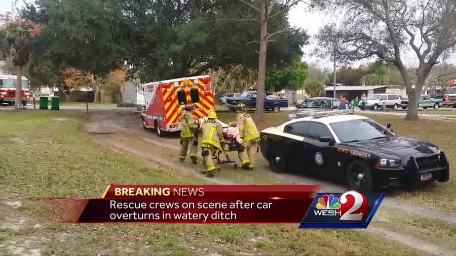 Three teens were hospitalized after their vehicle overturned into a swampy area in Sharpes. WESH 2's Dan Billow (@DanBillowWESH) has the latest update.