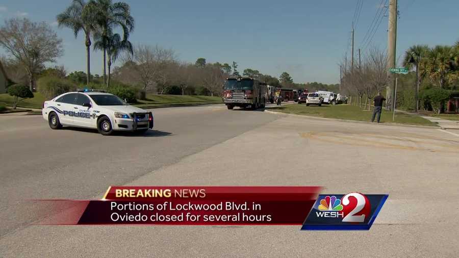 One person was hospitalized in an Oviedo crash on Friday. It happened on Lockwood Boulevard. The road will be closed for several hours.