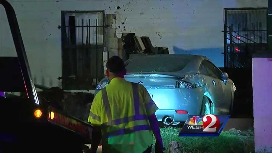 The driver of a stolen vehicle loses control and ends up inside a house overnight.