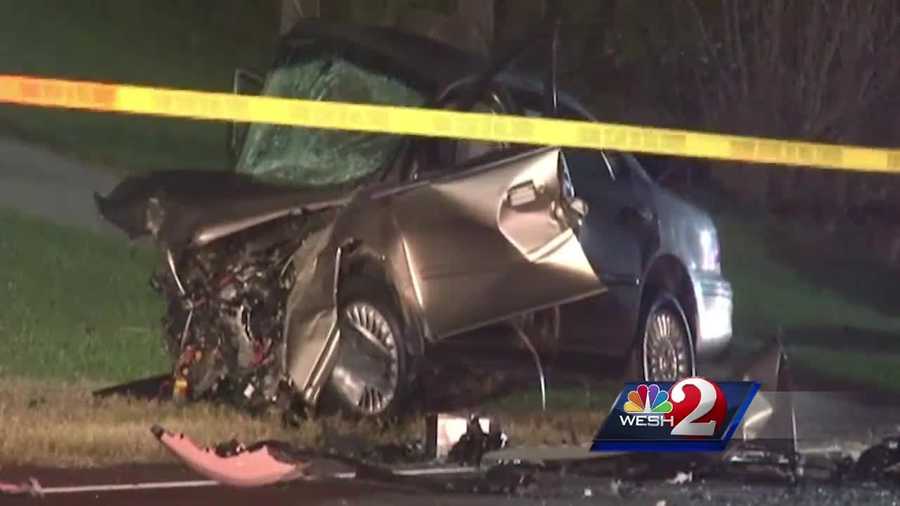 Two people from Palm Coast were killed when three cars slammed into each other in Flagler County Friday night.