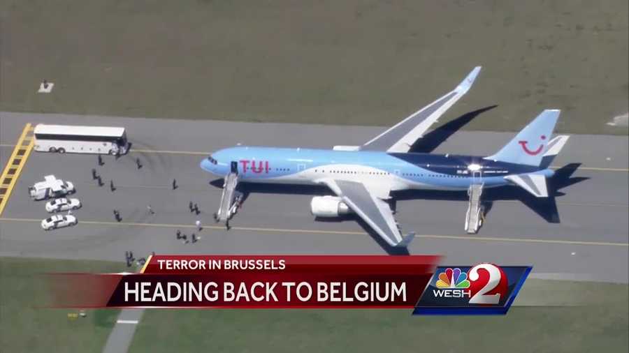 A plane that took off from Sanford is heading back to Belgium. It arrived in Central Florida Tuesday after leaving Brussels minutes before the first explosion. WESH 2 News is hearing from passengers on that plane who had no idea how lucky they were. Chris Hush reports.