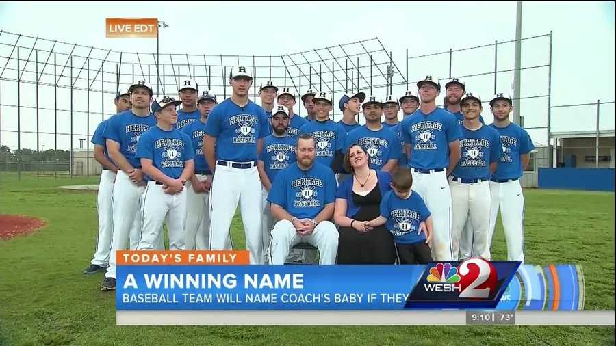 The stakes couldn’t be higher for a high school baseball team in Palm Bay. If they win their next game, they get to name their coach’s baby.