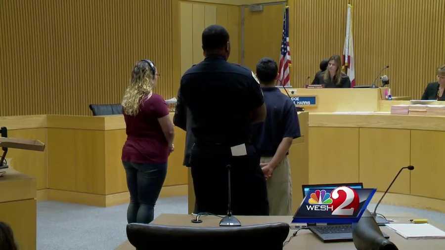 Two Orange County High School students accused of playing with a gun at school were in court Wednesday morning.