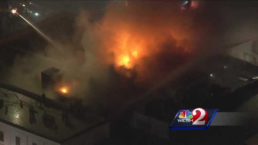 Two firefighters were injured while fighting a fire at a Tampa nightclub.