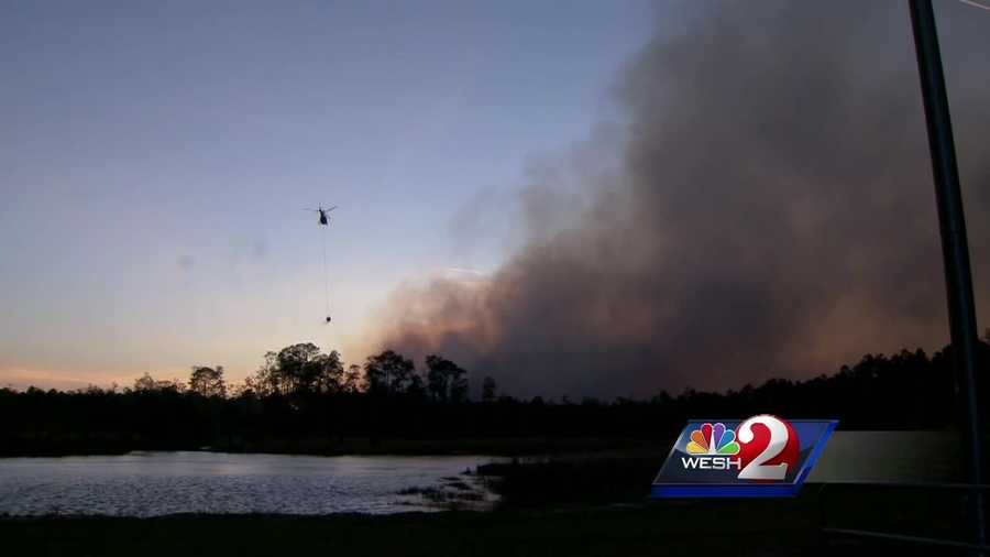 A large brush fire that began in DeLeon Springs is now 75 percent contained, according to officials. Road closures remain in place. Chris Hush has the latest details.