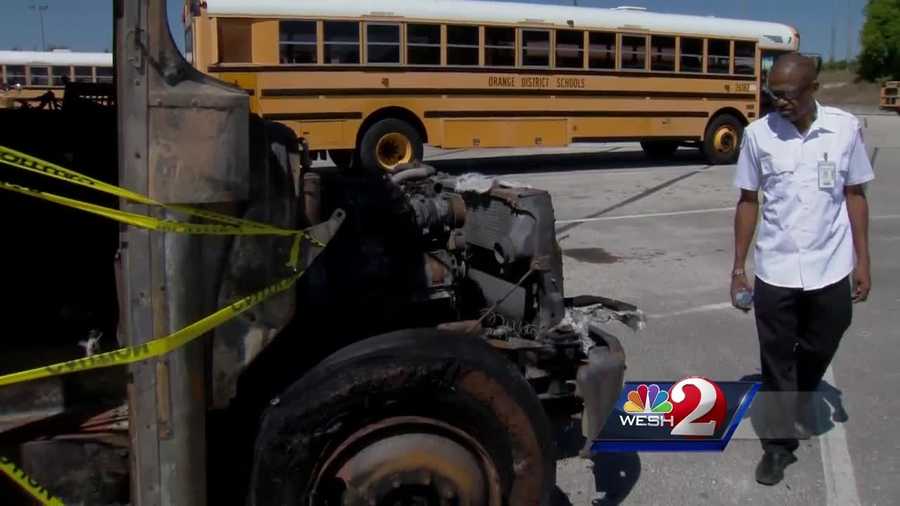 The Orange County school district continues to inspect its fleet of buses days after a fire erupted in one of them. Nobody was hurt and the driver whose quick thinking is credited with saving the lives of children is speaking out for the first time. Matt Grant reports.