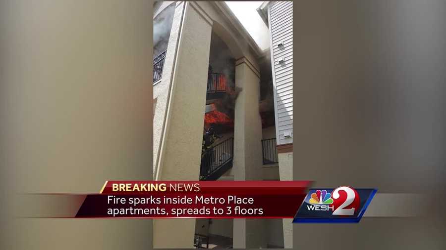 Fire sparked inside an Orange County apartment complex and spread to three floors on Monday afternoon. It happened at the Metro Place Apartments on South Kirkman Road. Amanda Ober has the story.