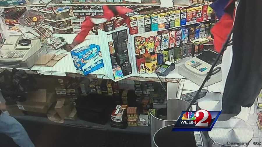 A convenience store worker was shot to death in Ocala. Surveillance video shows the suspect jumping over the counter, seconds before killing the cashier. Matt Grant (@MattGrantWESH) has the latest details.