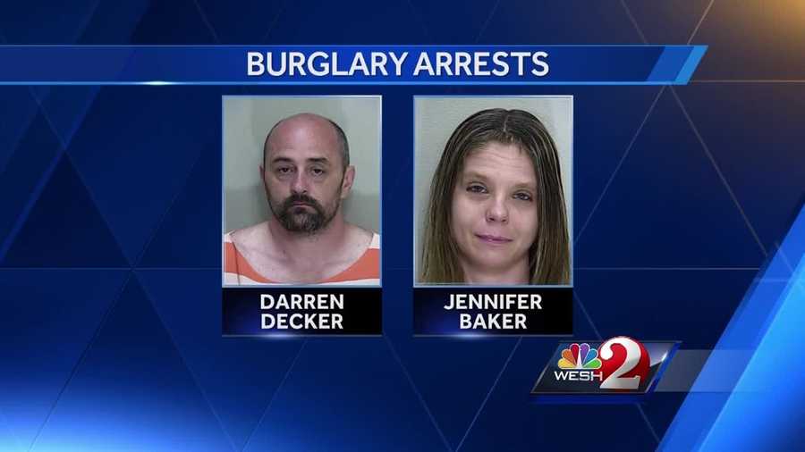A husband and wife are accused of dozens of break-ins in and around Marion County. Authorities said Jessica Baker, 44, and Darren Decker, 41, are accused of stealing guns, jewelry and electronics. Dave McDaniel (@WESHMcDaniel) has the story.