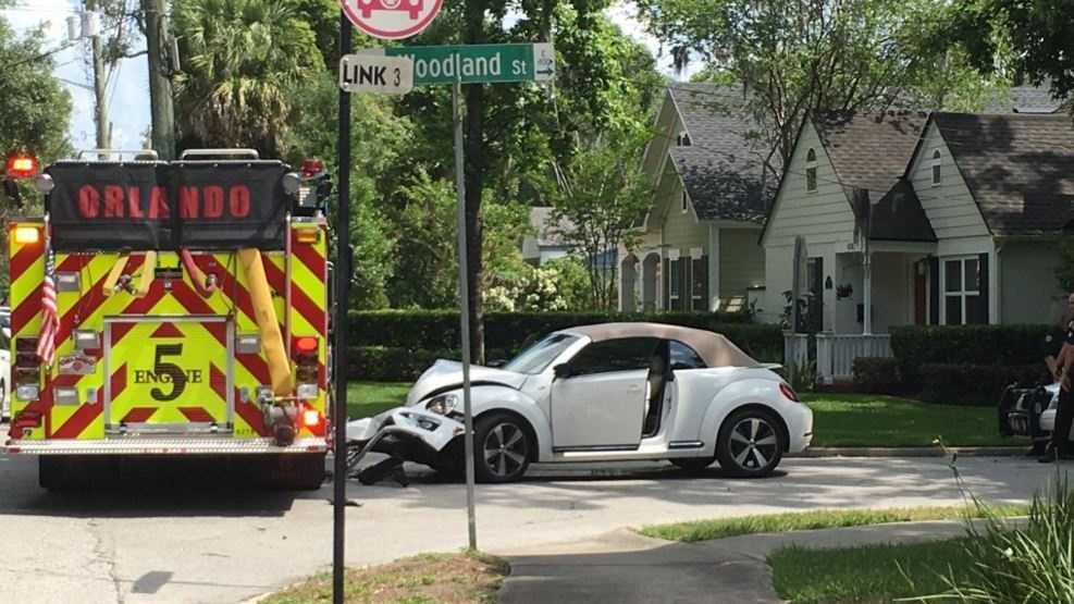 Stolen car crashes into fire truck