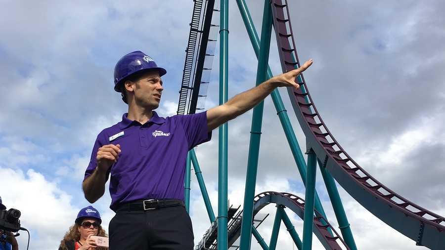 Mike Denninger, SeaWorld's vice president of theme park development, gives a behind-the-scenes tour of Mako, the park's newest roller coaster. Mako is set to open on June 10. 