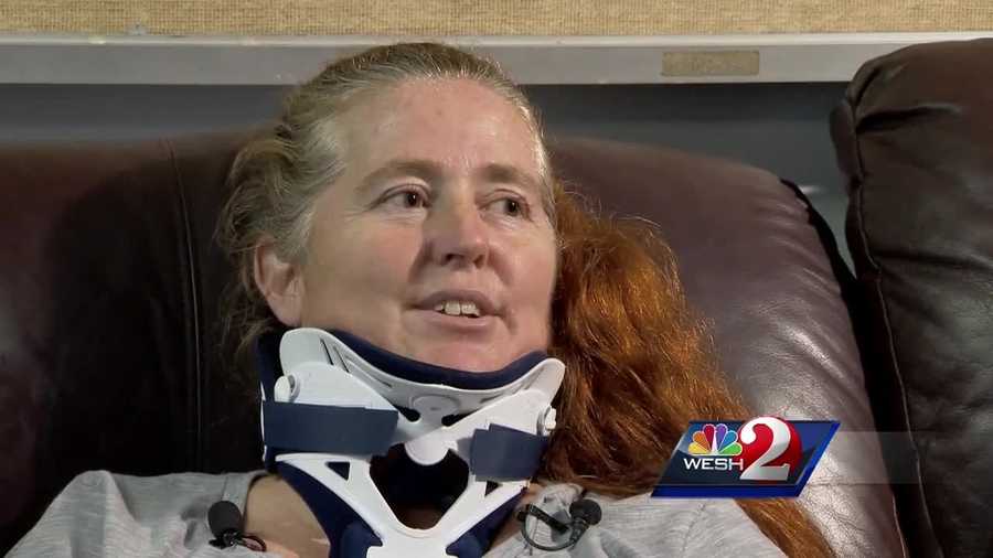 WESH 2 News is speaking to the Orange City firefighter paramedic who was run over by a car last month while trying to help the woman who had just been stabbed by her husband. Claire Metz (@clairemetzwesh) reports.