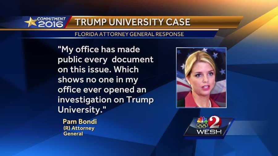 A government watchdog group is calling for an audit of Florida Attorney General Pam Bondi's actions regarding Trump University. Greg Fox (@GregFoxWESH) explains.