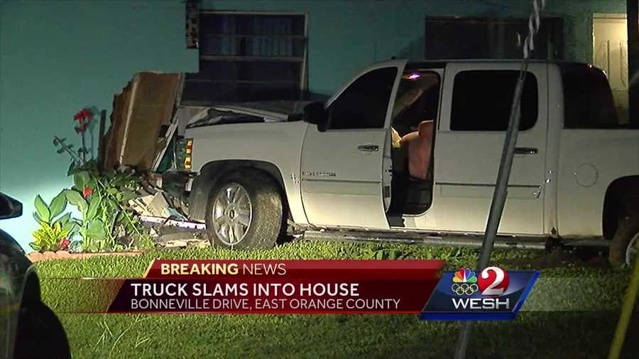 A truck smashed into an East Orange County home overnight.