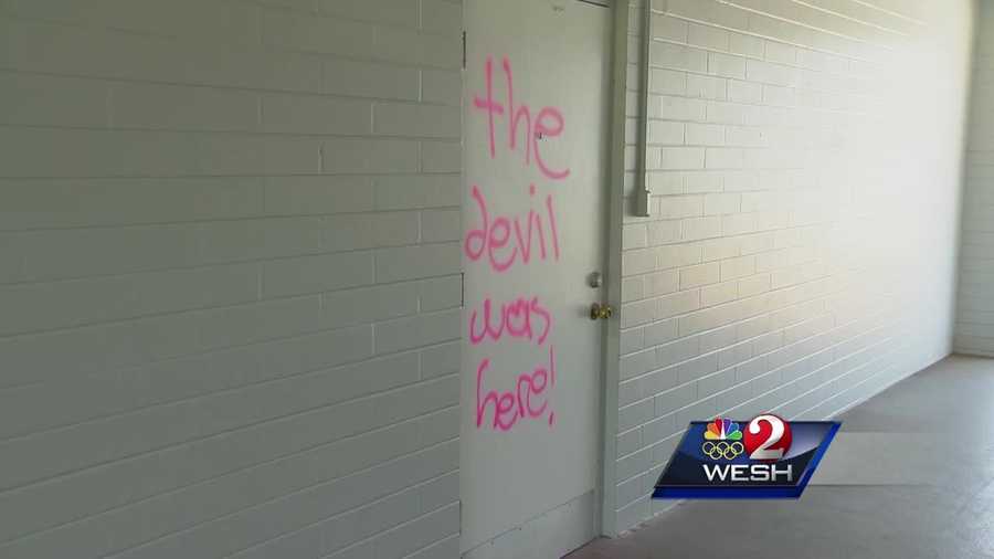 Sheriff's deputies in Volusia County arrested two teenage girls in connection with a vandalism spree. They allegedly spray-painted satanic words on several buildings, including a church. Claire Metz reports.